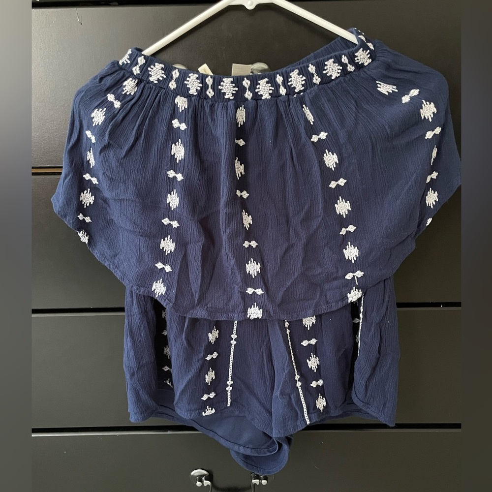 Japna blue strapless romper ~ XS